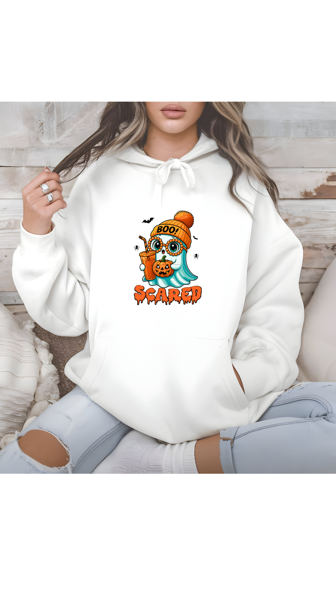 Hanorac Unisex din bumbac premium /Boo Ghost Scared / Stella Stanley/ Cruiser 2.0