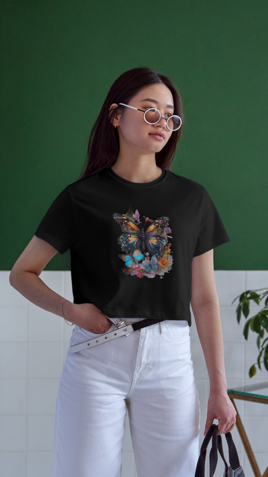 Butterfly Crop Top Damă | True Blanks