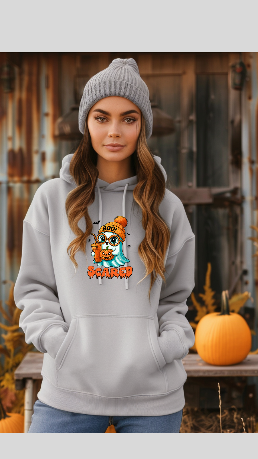 Hanorac Unisex din bumbac premium /Boo Ghost Scared / Stella Stanley/ Cruiser 2.0