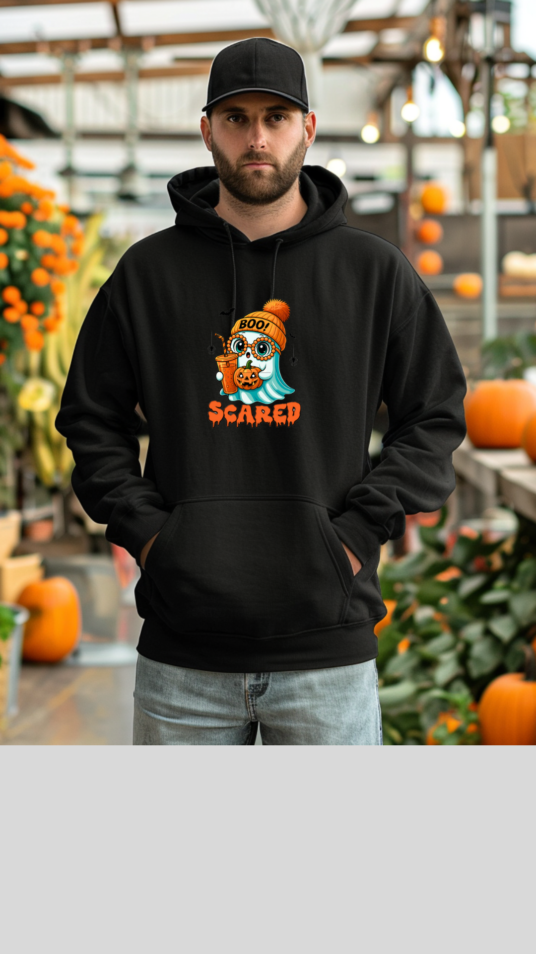 Hanorac Unisex din bumbac premium /Boo Ghost Scared / Stella Stanley/ Cruiser 2.0