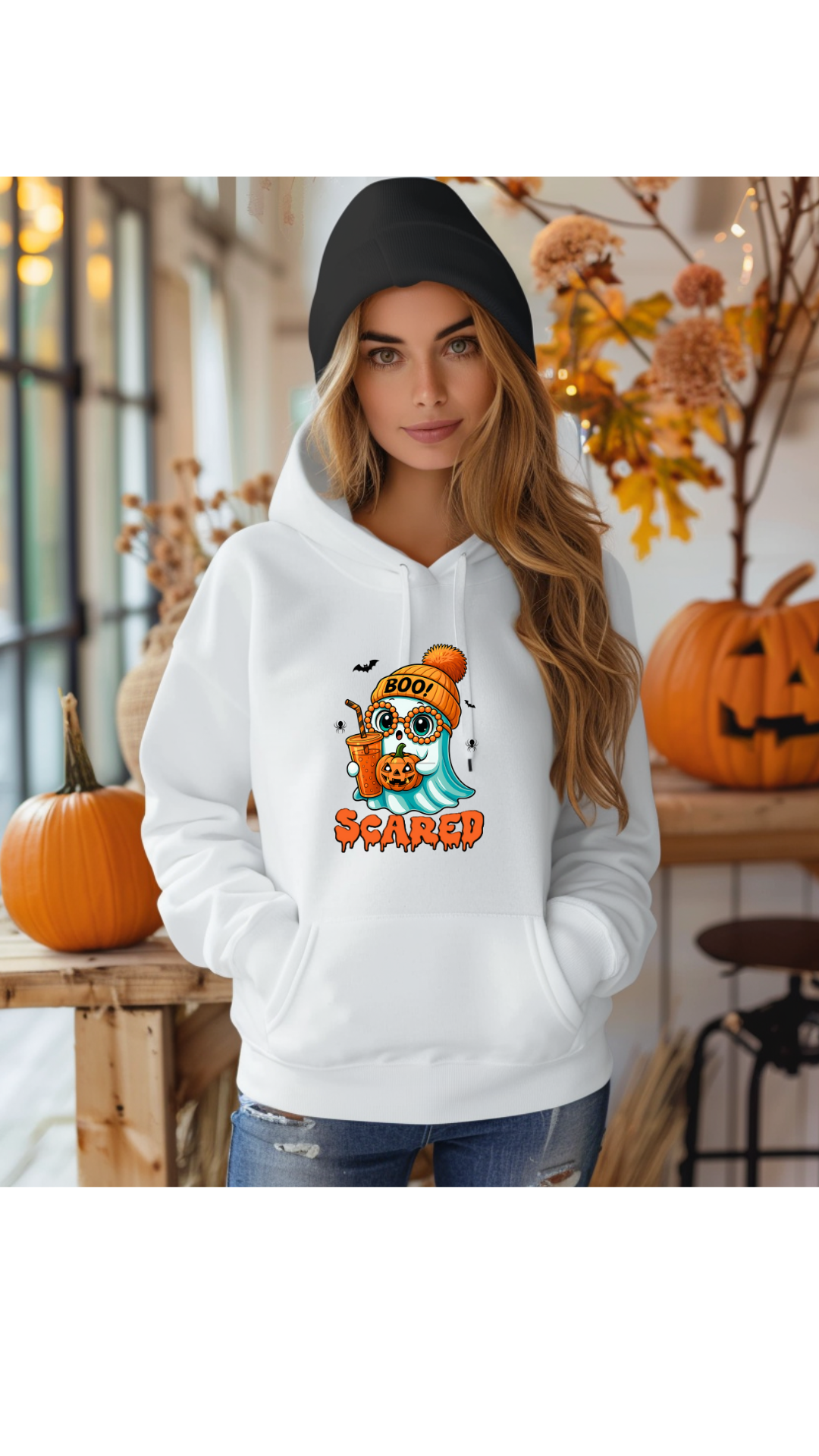 Hanorac Unisex din bumbac premium /Boo Ghost Scared / Stella Stanley/ Cruiser 2.0