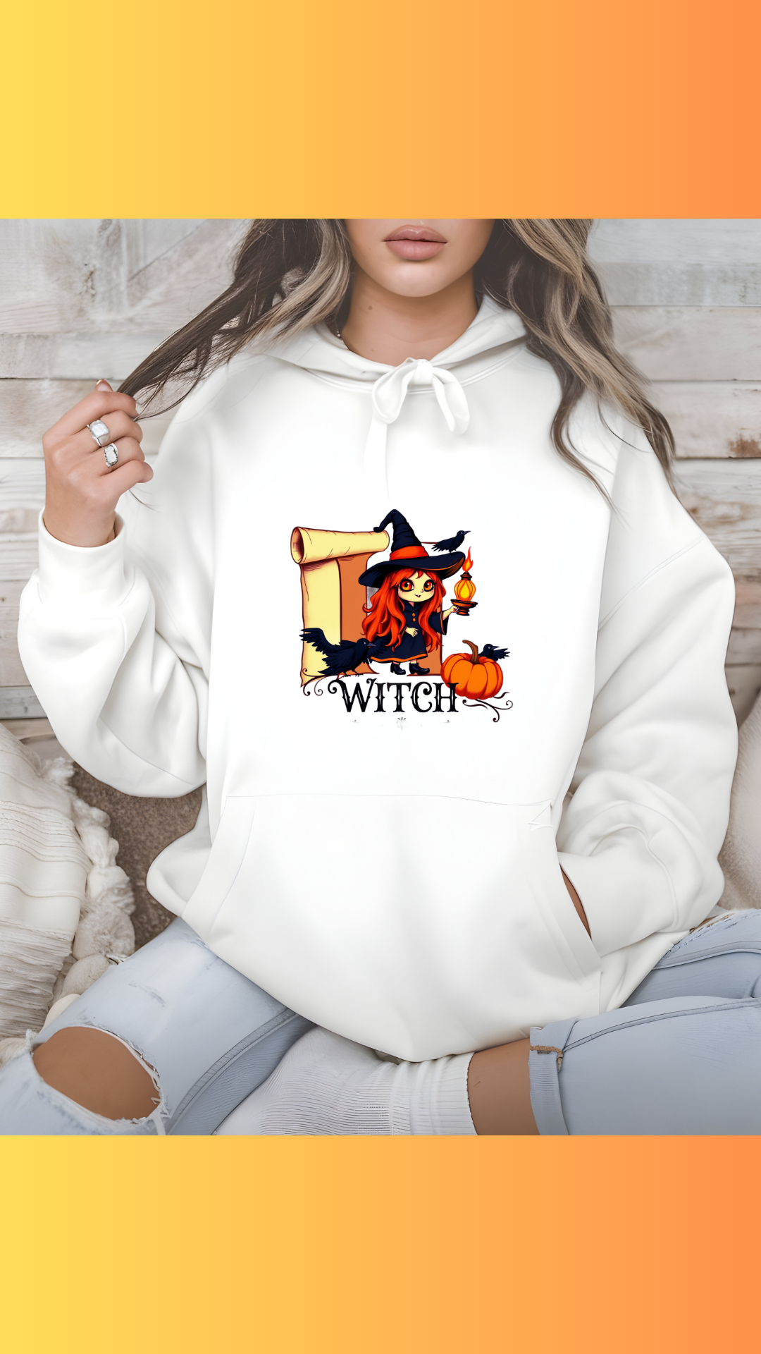 Hanorac Unisex Essential /Halloween Witch/ Bumbac  Drummer 2.0